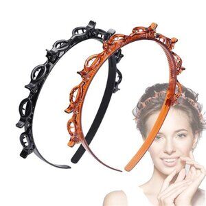 2 Pcs Bangs Hairstyle Hairpin Headband, Professional Weave Bangs Clip